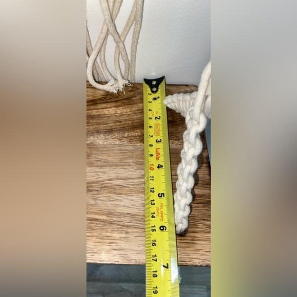 Wall Mounted Floating wood Shelf Large cream boho Macrame Tapestry hand-woven - Picture 13 of 15